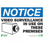 Eco Safety Sign "Notice Video Surveillance"_noscript