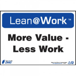 Lean@Work "More Value - Less Work" Sign_noscript