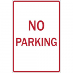 18" x 12" Aluminum Sign: "No Parking"_noscript