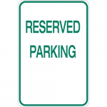 18" x 12" Aluminum Sign: "Reserved Parking"