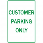 Aluminum Sign: "Customer Parking Only"_noscript