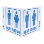 Eco "Rest Rooms" Plastic Safety V Sign_noscript