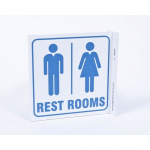 Eco "Rest Rooms" Plastic Safety L Sign_noscript