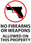 Eco Sticker "No Firearms Or Weapons"