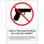 "State Or Municipal Building" Carry Sign