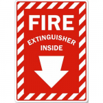 Aluminum Sign "Fire Extinguisher Inside"_noscript