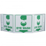 "Eye Wash" Standard 3-Sided Safety Sign_noscript