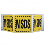"MSDS" Plastic Standard 3-Sided Safety Sign
