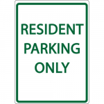 "RESIDENT PARKING ONLY" Eco Parking Sign_noscript