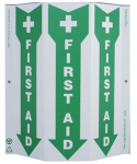 "First Aid" Slim 3-Sided Fire Safety Sign_noscript