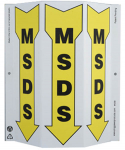 "MSDS" Plastic Slim 3-Sided Fire Safety Sign_noscript