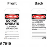 Eco Safety Tag: "Danger Do Not Operate"