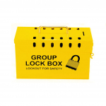 Group Lockout Box, Yellow, 13 Hole_noscript