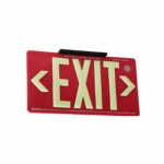 Exit Sign, Glow, Outdoor, Single-Sided, Red