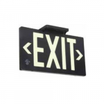 Exit Sign, Glow, 100 ft, Double-Sided, Black_noscript