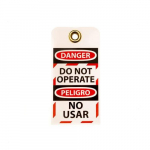 Lockout Tag: "DANGER DO OPERATE, NO USAR", 6" x 3"