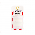 Lockout Tag: "LOCK-OUT POINT", 6" x 3"