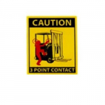 Forklift Label, 3" x 3", Three Points of Contact