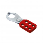Lockout Hasp, Steel,Red, 1.5in, 6-Hole, With Tabs_noscript