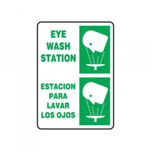 LegendEMERGENCY SHOWER AND EYE WASH/DUCHA DE EMERGENCIA Y Green on White Accuform SBMFSR503XT Dura-Plastic Spanish Bilingual Sign 20 Length x 14 Width x 0.060 Thickness LegendEMERGENCY SHOWER AND EYE WASH/DUCHA DE EMERGENCIA Y Green on White Accuform SBMFSR503XT Dura-Plastic Spanish Bilingual Sign 20 Length x 14 Width x 0.060 Thickness