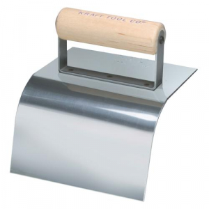 Frattazzo Per Cemento Kraft CF165, Lama 15x10 Cm, Raggio 1/2", Manico In Legno