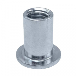 #6-32 100 pk. Zinc Steel Flanged Rivet Nut 0.010 to 0.075