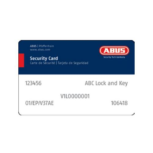 Abus 10623, Vitess, Security Signature Card - Duplicate/replacement