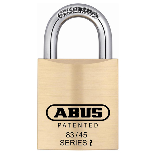 ABUS 83/45-1000 Re-keyable Brass Padlock With Keyed Russwin D1-D4 Cylinder 