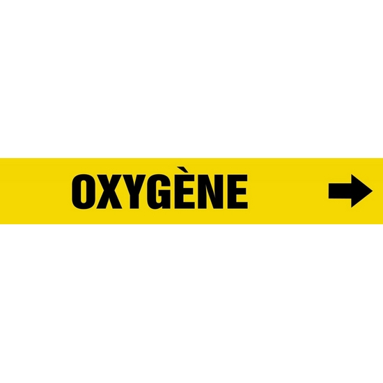Accuform CRPK551CTA, 3/4" to 1-1/4" Pipe Marker"Oxygene" Yellow, Pack of 50 pcs