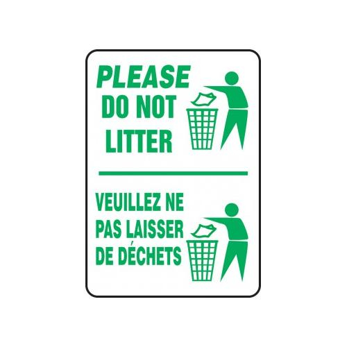 Buy Accuform FBMHSK966XL10, Bilingual French Sign "Please Do Not Litter" Mega Depot