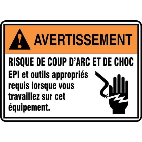 Buy Accuform FRMELC359XL, ANSI Sign "Risque De Coup D`Arc Et De Choc..." -  Mega Depot