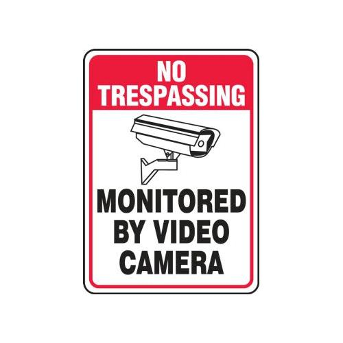 AccuformNo Trespassing Monitored by Video Camera Safety Sign Accu-Shield 14 x 10 Inches MASE901XP 