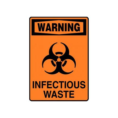 Black on Orange Accuform MBHZ028VP Plastic Safety Sign 14 Length x 10 Width x 0.055 Thickness LegendWARNING INFECTIOUS WASTE with Biohazard Graphic 