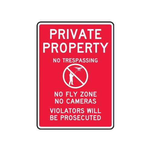 Buy Accuform MDRN509XP, 14" x 10" Drone Sign "Private Property ..." - Mega  Depot