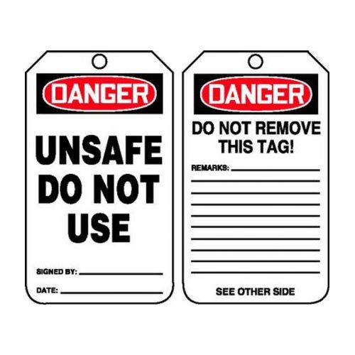 Accuformsigns Mdt184ctp Safety Tag Legend Danger Do Not Use Reason Tagged 5 75 Length X 3 25 Width X 0 010 Thickness Pf Cardstock Red Black On White Pack Of 25