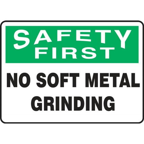 Buy Accuform MEQM919XT, 10" x 14" Safety Sign "No Soft Metal Grinding