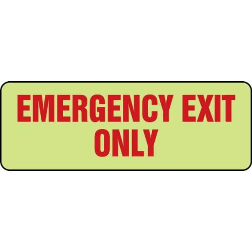 Accuform Signs MLEX535GP Lumi-Glow Plastic Safety Sign, Legend "Emergency EXIT ONLY", 3.5" Length X 10" Width X 0.070" Thickness, Red On Glow - View #9