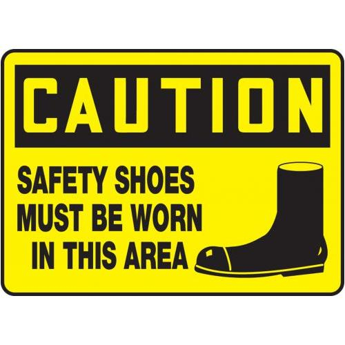 Buy Accuform MPPE766VS10, 10" x 14" OSHA Safety Sign "Safety Shoes
