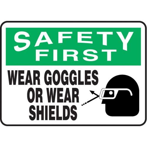 Buy Accuform MPPE906VP10, 10" x 14" OSHA Safety Sign "Wear Goggles