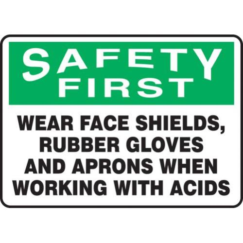 Buy Accuform MPPE911VP10, 10" x 14" OSHA Safety Sign "Wear Face Shields