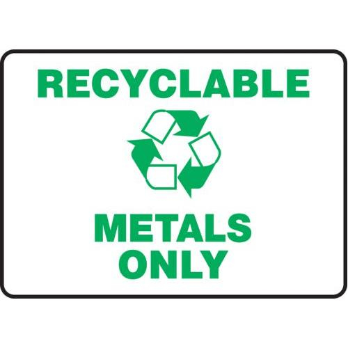 Buy Accuform MRCY514XL, 10" x 14" Safety Sign "Recyclable Metals Only