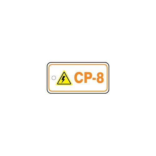 Accuform TDF208XVM Adhesive Dura-Vinyl "CP-8 Control Panel" Energy Source Standard Tag, 1-1/2" W x 3" L, Black/Yellow/Orange on White (Pack of 5)