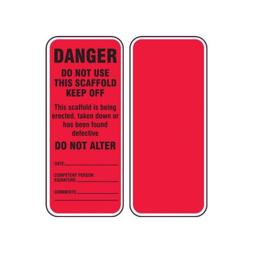 Accuform Scaffold Warning Tags - 25-Pack 'DO NOT USE' Safety Tags