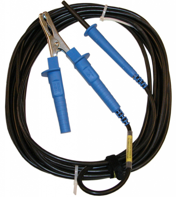 Aemc 2151.22, 45 Ft. Shielded Safety Lead With Hippo Clips, Blue