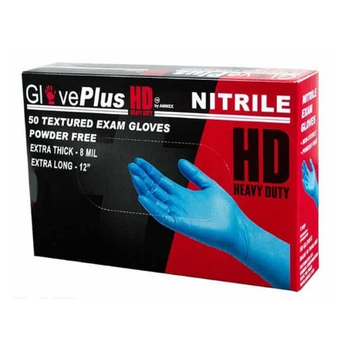Ammex Gpnhd64100, Gloveplus Hd Nitrile Pf Exam Gloves, Medium
