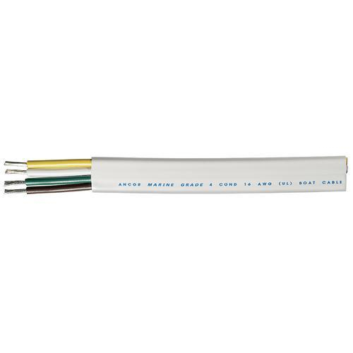 Ancor 154030, Trailer Cable, 16/4 Awg (4 X 1mm^2), Flat, 300ft