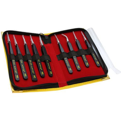 Aven 18480ars, Artis 9-piece Tweezer Set With Carrying Case