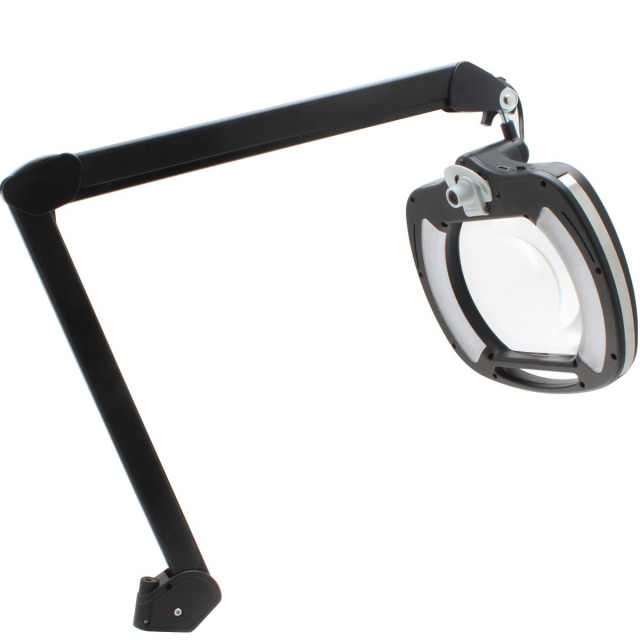 SMD LED Magnifying Lamp with Clamp, 3 Diopter, 5 in. Lens + Flip Cover