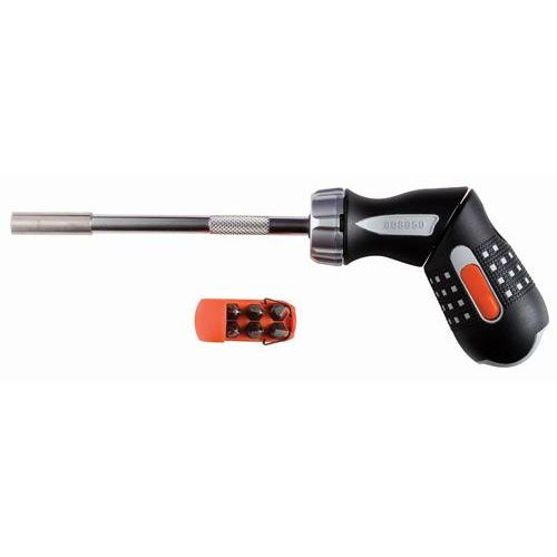 Bahco 808050p, Magnetic Ratcheting Screwdriver, Swivel Pistol Grip