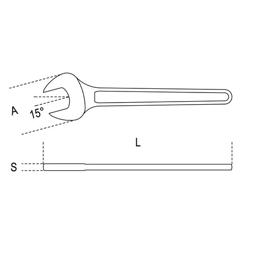 Beta Tools 52-Single Open End Wrench 12mm 119 mm 